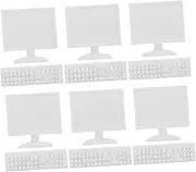 Miniature Desk Computer for Dollhouse 6pcs Miniature Office Furniture Set Keyboard