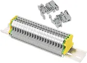 1 Set Din Rail Terminal Block Kit with Ground Block End Bracket High Grade Flame Retardant Material for Reliable Electrical Systems DIY Projects