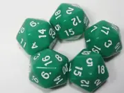 NEW RPG Dice Set of 5 D20 - Opaque Green