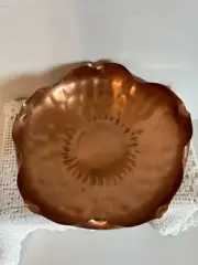 Gregorian Copper 6” X 3.5” Bowl Dish Hand Hammered Fluted Made In USA