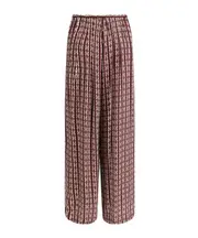 Geometric pattern printed trousers 2 Red