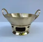 Thai Traditional Wok Brass 11" & Stove 7" Burner Set For Food Dressert Size XL