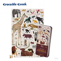 在飛比找蝦皮商城優惠-《美國Crocodile Creek》鐵盒圖鑑拼圖-非洲動物