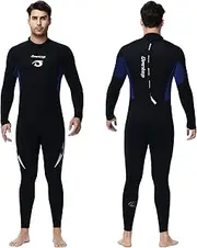 Owntop Wetsuit 5mm Neoprene Diving Suit for Mens Womens - Thicken Full Wet Suit, Back Zip Long Sleeve UPF50+ Keep Warm Swimwear for Scuba Surfing Swimming Diving Snorkeling Water Sports