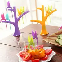 在飛比找樂天市場購物網優惠-✤宜家✤創意樹梢小鳥水果叉 6支裝 時尚可愛環保水果叉子