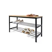 Black Shoe Storage Bench