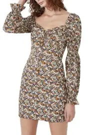 Bardot VINTAGE FLORAL Women's Clarissa Mini Floral MIDI Dress, US 2