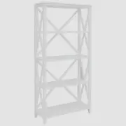 MAYFAIR HAMPTONS WHITE BOOKCASE BOOKSHELF DISPLAY CABINET 4 SHELVES