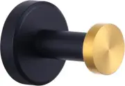 APLusee Black Gold Robe Towel Hook, Stainless Steel Coat Hanger, &