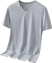 [Generic] Business Shirts for Mens Short Sleeved Men's T Shirt Casual Collared Multipack Work Polo with Buttons Striped Jacket Slim Fit Tuxedo Wing Collar Double Cuff Stud Button