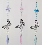 Silver butterfly Crystal Suncatcher #2 car mirror rainbow suncatchers prism