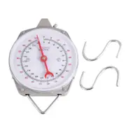 100Kg 220Lbs Hanging Scale Capacity Alloy Mechanical Hanging Scales with 2 Hook silver