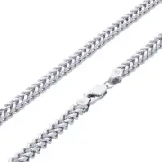 10K White Gold 3mm Foxtail Wheat Box Franco Necklace Chain Mens Womens 20"