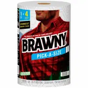 Brawny 44491 Tear-A-Square Mega Paper Towels, White, 200-Sheet Roll - Quantity 6
