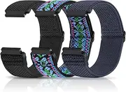 [Puhuite] Stretchy Nylon Band for Samsung Galaxy Watch 3 Band 45mm/Gear S3,Garmin Venu 2/Venu 3/Vivoactive 4/Instinct,Fossil Gen 4/5/6 Elastic Band