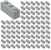 ☀️100x NEW LEGO 1x3 LIGHT BLUISH GRAY Bricks Wall Starwars City Town Building