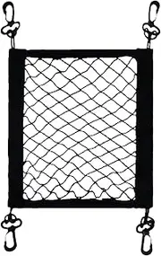 Motorcycle Bungee Net Polyester High Elastic Cargo Net with 4 Adjustable Hooks,360 Degree Rotatable Easy Installation Motorcycle Helmet for Bicycle Motorbike etc