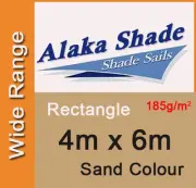 New Shade Sail - Sand Colour Rectangle 4x6m, 4m x 6m, 4 by 6m, 4 x 6m, 4mx6m