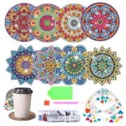 8Pcs DIY Diamond Painting Coasters Set Coaster Diamond Art Kits With Holder