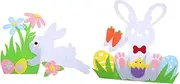 ANDRESLAD 2pcs Easter Bunny Window Decoration Non-Woven Rabbit Egg Decoration Party Supplies Easter Spring Bunny Decoration Easter Spring Rabbit Craft