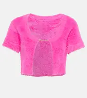 [Jacquemus] Jacquemus La Maille Neve cropped cardigan UK 10 pink