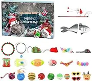 Christmas Countdown Calendar Christmas Advent Calendar 2024, 24 Day Cat Advent Calendar with Assorted Cat Toys, Interactive Christmas Countdown Calendar Toy