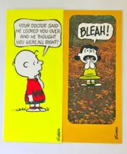 Charlie Brown Peanuts Snoopy Get Well Miss You Cards Hallmark 70s Unused
