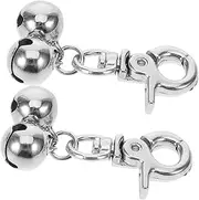 2Pcs Multi Function Pet Collar Bells Durable Stainless Steel Pendant Necklace for Dogs and Cats Crisp Sound Hanging Bells Pet Accessories for Training and Festive
