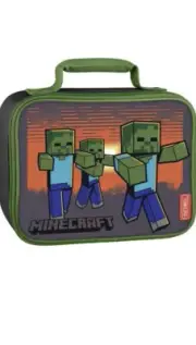 BACK TO SCHOOL Thermos Minecraft Zombie Insulated Lunch Bag Sack kids Brand New