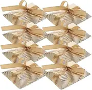 COOPHYA 50pcs Elegant Pillow Boxes with Ribbons Decorative Candy Favor Containers for Weddings Birthdays and Parties for Sweets Chocolates and Small