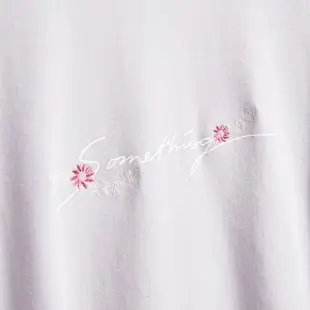 SOMETHING 基本繡花LOGO短袖T恤-女款 粉紫色 #503生日慶