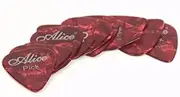 Set of 12x Alice Guitar Picks - 0.71mm - Maroon - Strong Flexible Celluloid