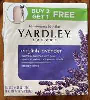 YARDLEY London English Lavender Moisturizing Bath Soap~3 Bars~Essential Oils