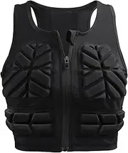 [TUOY] Women Baseball Chest Rib Protector Vest, Front Zipper Padded Compression Vest for Women Heart Sternum Guard for Sports, Karate, Football, Basketball