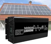 7000W/10000W Pure Sine Wave Inverter Charger 12V 24V 48V DC to 110V 220V AC Off-Grid Solar Inverter Charger for RV Boat Home with LCD Display Compatible with Lithium Battery 7000w-24vto220v(10000w,48v