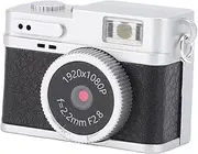 Dpofirs Mini Keychain Camera 1080P FHD with 32GB Card, Retro Digital Camera with 0.96 Inch Color Screen, 6 Filters, LED Flash, Portable Vintage Video Recorder for Travel Study Kids Gift (Black)