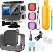 Zarmanuae 196FT/60M Underwater Waterproof Case Accessories Kit for Gopro Hero 13 12 11 10 9 Black, Protective Housing Dive Kit with Float Handle Silicone Sleeve Lens Cap Filters Anti-Fog Inserts