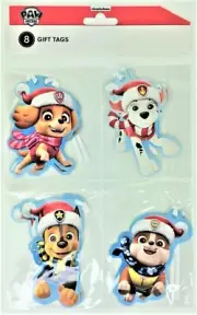 Nickelodeon Paw Patrol Set 8 Gift Tags w Ribbon Christmas
