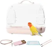 Bird Carrier, Pet Carrier Backpack, Portable Bird Cage with Transparent and Spacious Design for Cockatiels, Conures, Parakeets, 10.83 x 8.66 x 9.45 Inches