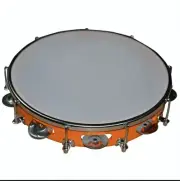 Tambourine With Head Aluminium Hand Percussion Musical Instrument 12 INCH US