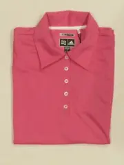 NEW LADIES’ ADIDAS GOLF CLIMACOOL SHORT SLEEVE POLO, MEDIUM, BOUQUET/WHITE