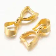 200 pcs Golden Ice Pick Brass Pinch Bails Jewelry Findings 13x5mm hole about 3mm