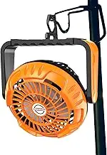 Zetqhuu Camping Fan Light | 3 Speeds Waterproof Rechargeable Fan with Hangings Hook - LED Lantern Air Cooling for Camping Accessories, Outdoor Tailgating, Festival, Travel, Fishing