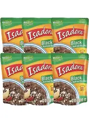 6 PACK! Isadora Frijoles Refritos Negros, Mex Refried Black Beans, 430g/15oz