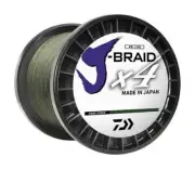 Daiwa J Braid x4 Braided Line 65lb 3000yd Bulk Spool Dark Green JB4U65-3000DG