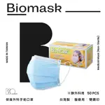 BIOMASK保盾外科手術口罩 未滅菌 耳掛式 成人口罩-藍/綠(50片/盒)醫用口罩/防疫口罩/醫療口罩/二級防護口罩