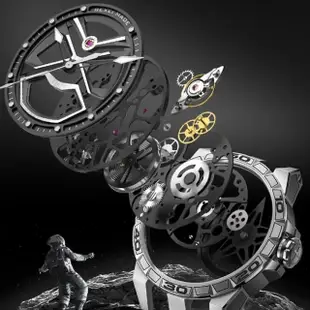 BEXEI 貝克斯 流浪地球正版授權聯名款 全自動鏤空機械錶火星系-9091 火星系列(機械風格機械錶)
