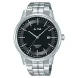 在飛比找遠傳friDay購物優惠-ALBA 石英男錶 不鏽鋼錶帶 黑 防水50米 日期顯示 A