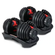 2x 24kg Adjustable Dumbbell Dumbbells Set Weight Plates Home Gym Fitness Exercise Equipment