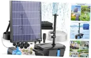 Solar Fountain Pump with Pond Filter Kit, 12W Panel Solar Pond Pump with Pond